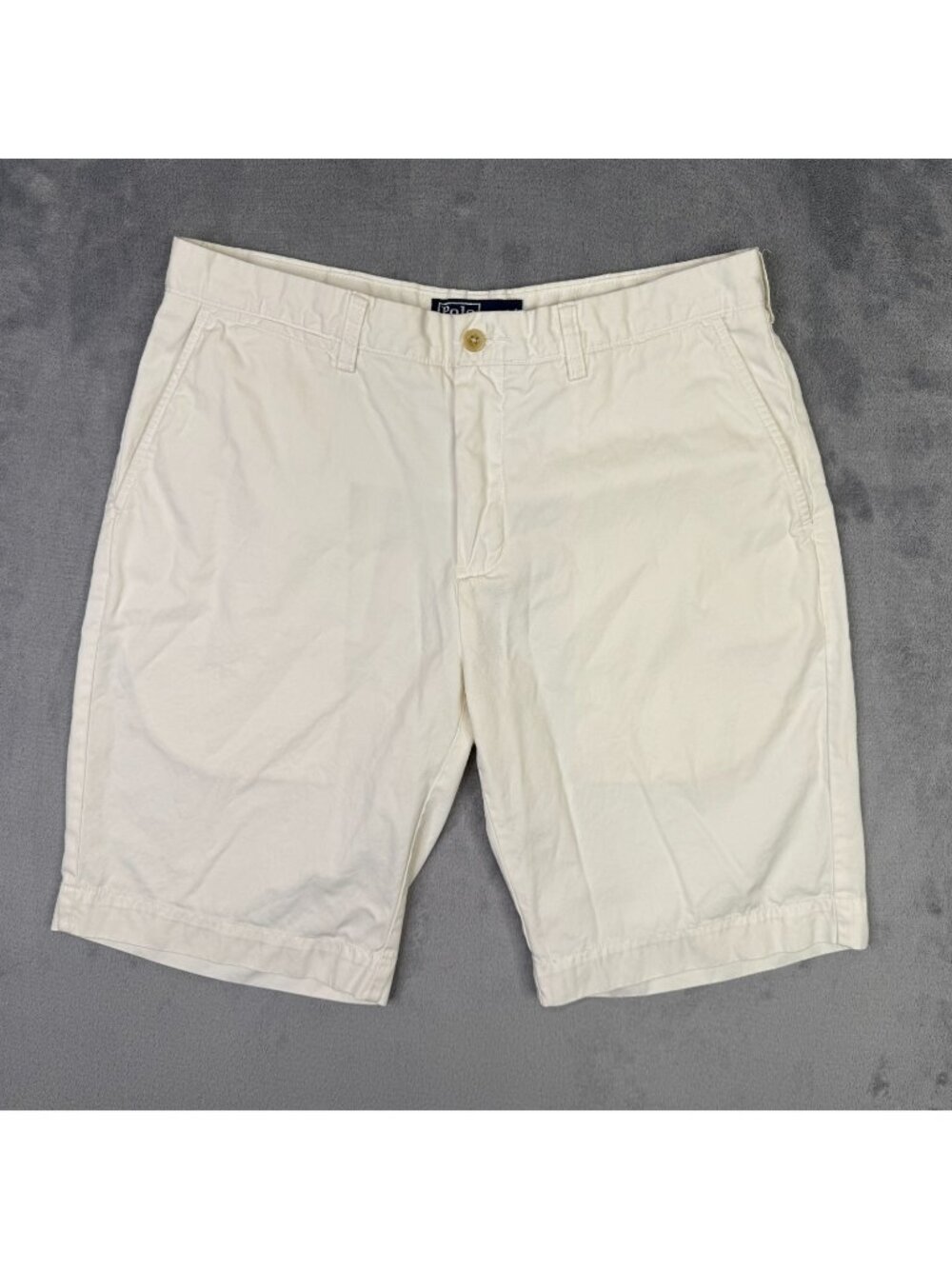 Polo Ralph Lauren Chino Shorts Mens 34 White Flat Front Pony Preppy Nautical